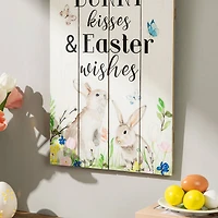 Glitzhome® 18" Easter Wooden Bunny Wall Décor