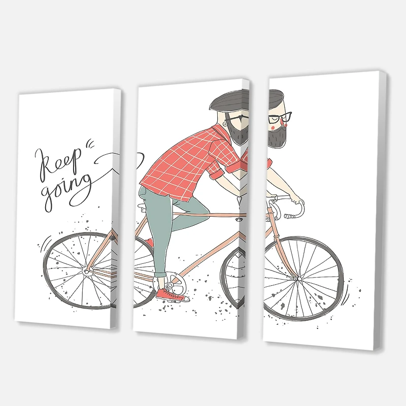 Designart - Hipster Man On A Bicycle