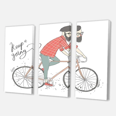 Designart - Hipster Man On A Bicycle