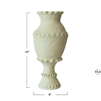 Hello Honey® 17" Mint Handmade Paper Mache Vase with Embossed & Debossed Design