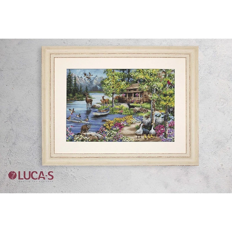 Luca-S Cabin By The Lake Counted Cross-Stitch Kit