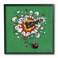 Stupell Industries Heart Go Boom Comic with Black Frame Wall Accent