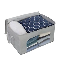 Honey Can Do Gray Clothes Storage Bags with Handles and Clear-View Windows, 3ct.