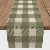 90" Green Buffalo Check Cotton Twill Runner