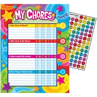 Trend Enterprises® Praise Words 'n Stars Chore Charts, 3 Packs of 25 Sheets