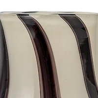 Hello Honey® 7.75" Black & White Striped Glass Vase