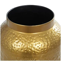 Gold Metal Textured Hammered Vase