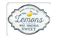 Hello Honey® 15" When Life Gives You Lemons Make Something Sweet Metal Wall Décor