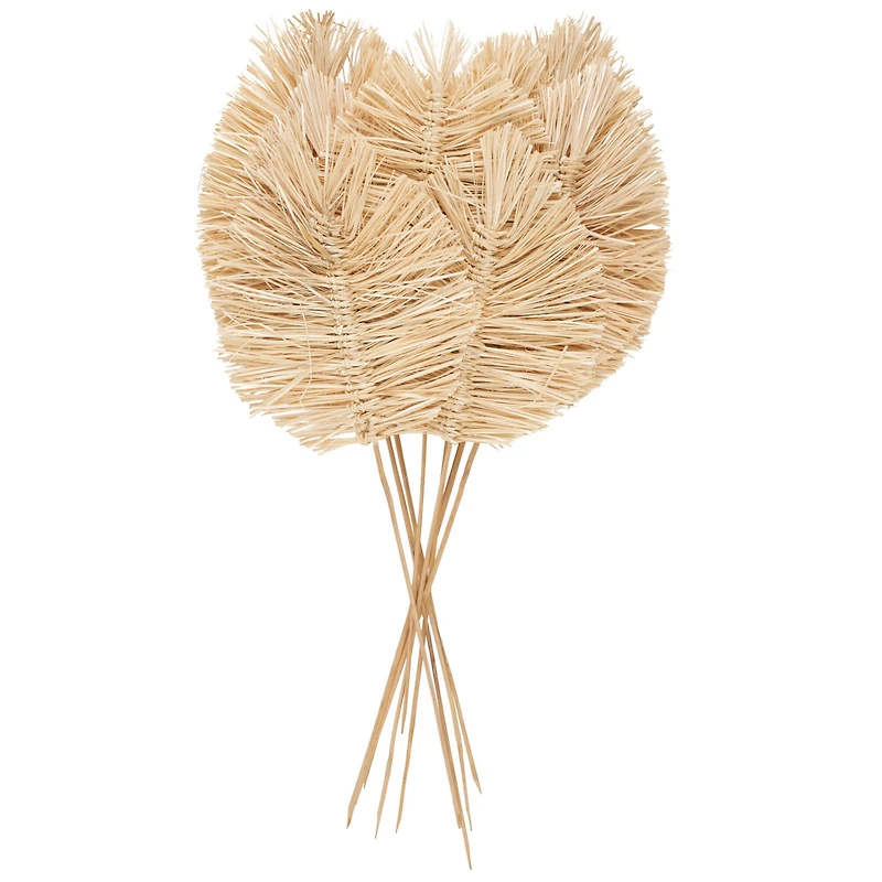 32" Light Brown Dried Grass Spear-Shaped Foliage with Sharp Stems