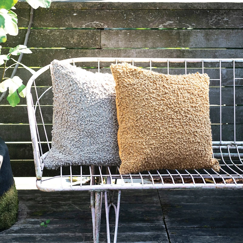 Hello Honey® 20" Gray Hand-Woven Fabric Indoor/Outdoor Pillow