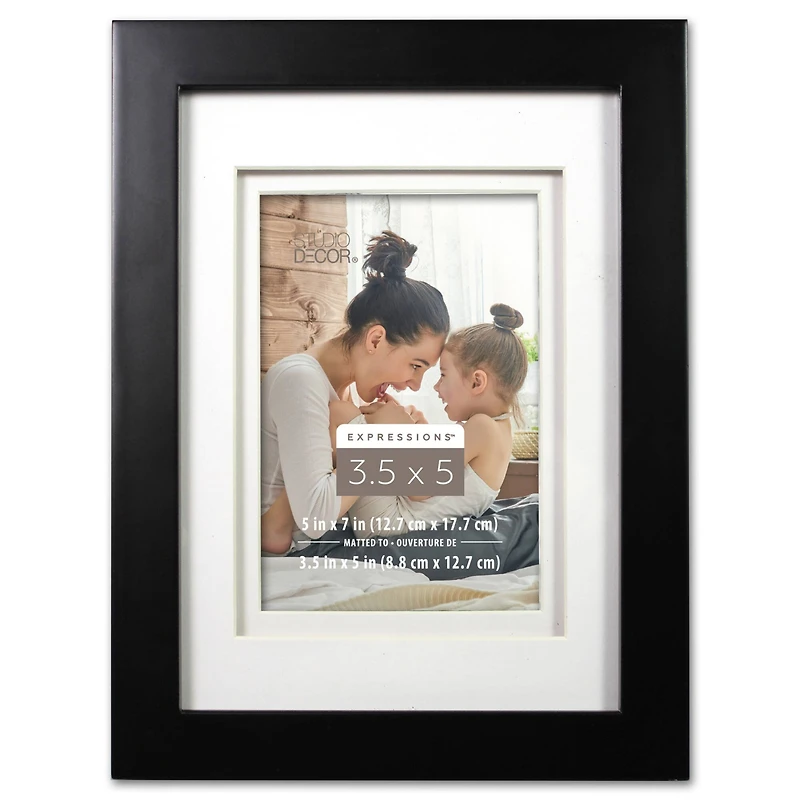 Expressions™ 3.5" x 5" Black Frame with Double Mat by Studio Décor®