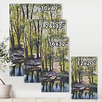 Designart - Mysterious House By The River In The Woods