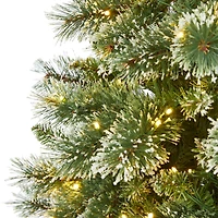 7ft. Pre-Lit Wisconsin Slim Snow Tip Pine Artificial Christmas Tree with Clear LED Lights