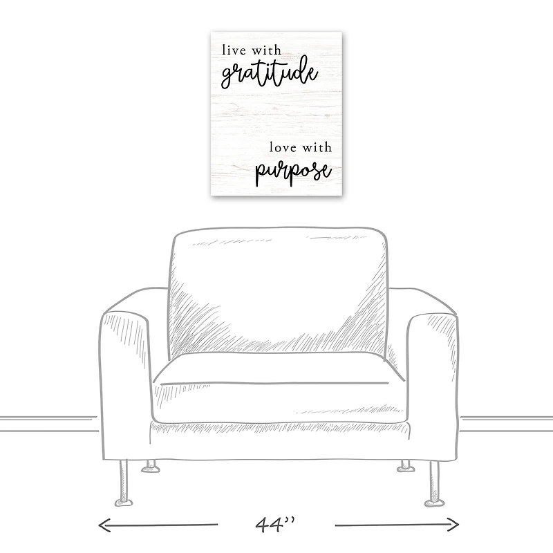 Live WIth Gratitude Love With Purpose 16" x 20" Canvas Wall Art
