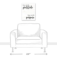 Live WIth Gratitude Love With Purpose 16" x 20" Canvas Wall Art
