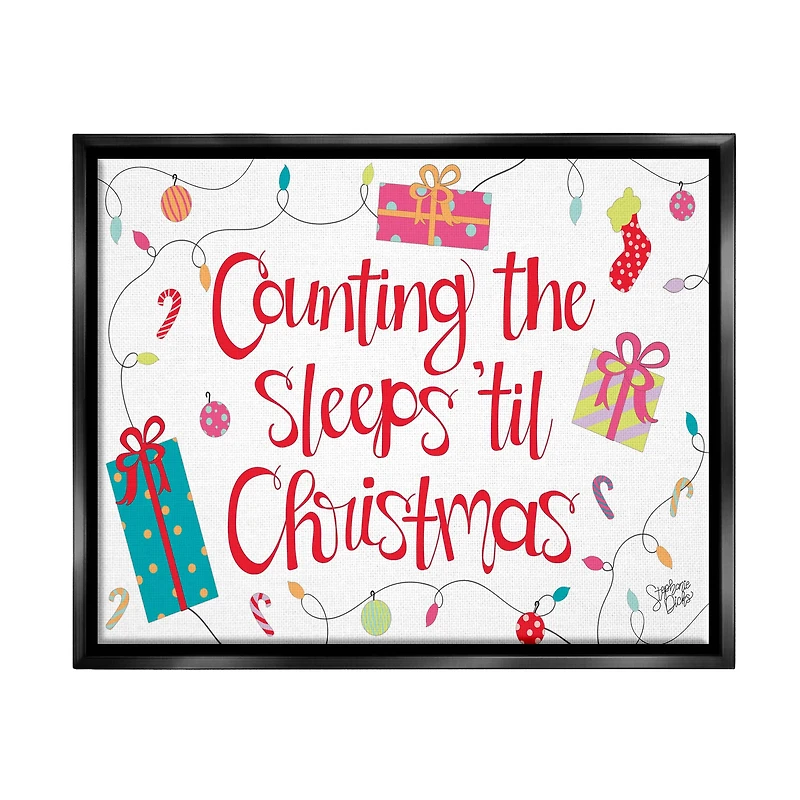 Stupell Industries Counting The Sleeps 'Til Christmas Framed Floater Canvas Wall Art