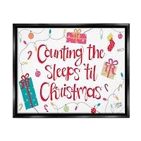 Stupell Industries Counting The Sleeps 'Til Christmas Framed Floater Canvas Wall Art