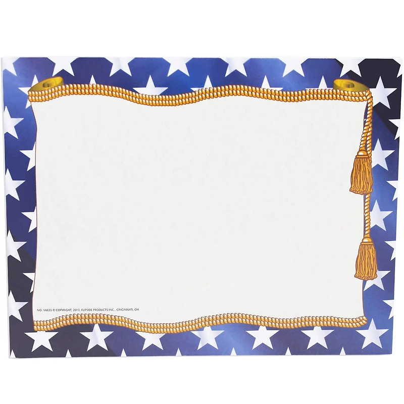 Hayes® Stars Border Certificate, 3 Packs of 50