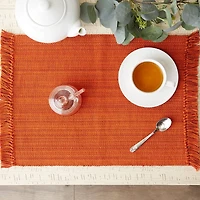 DII® Variegated Burnt Orange Fringe Placemats, 6ct.