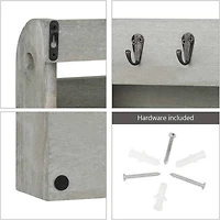 NEX™ Rustic Gray Wood Wall Mounted Mail & Key Holder