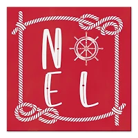 16" Red Nautical Noel Christmas Canvas Wall Décor