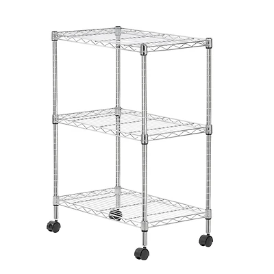 Iris® 32" Silver 3-Tier Rolling Wire Rack Shelf