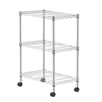 Iris® 32" Silver 3-Tier Rolling Wire Rack Shelf