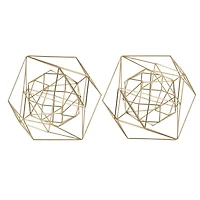 CosmoLiving by Cosmopolitan Gold Metal Modern Geometric Sculpture Set