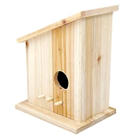 8" Unfinished Wood Modern Side Angle Birdhouse