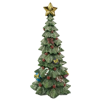 10" Glittered Christmas Tree Tabletop Decoration with Ornaments