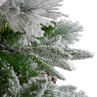 6.5ft. Unlit Flocked Rosemary Emerald Angel Pine Medium Artificial Christmas Tree