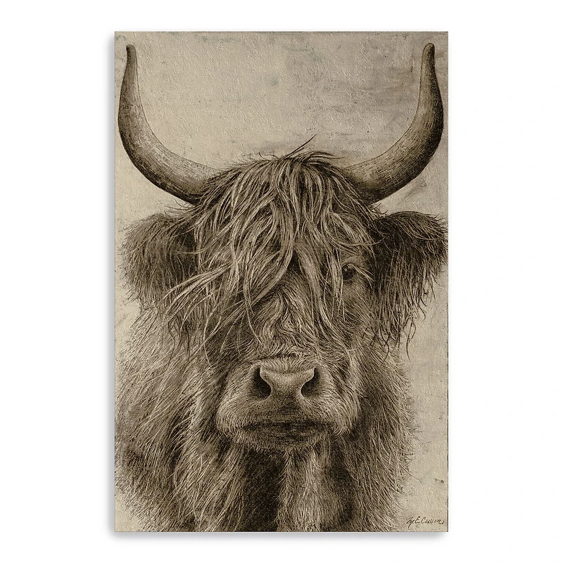 Highland Rustic Portrait Canvas Giclee