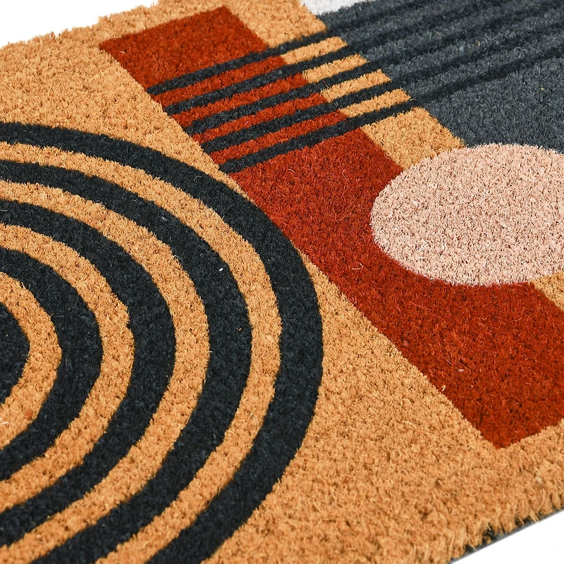 Hello Honey® Geometric Coir Doormat