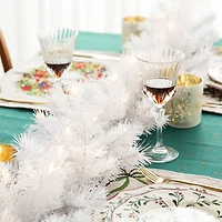 Glitzhome® 9ft. Pre-Lit White Pine Christmas Garland with LED Lights and Timer