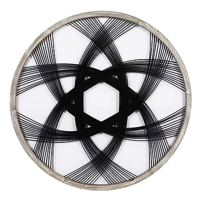 The Novogratz Black Wood Modern Wall Decor, 34" x 34" x 1"