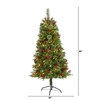 5ft. Pre-Lit Norway Mixed Pine Artificial Christmas Tree, Clear LED Lights
