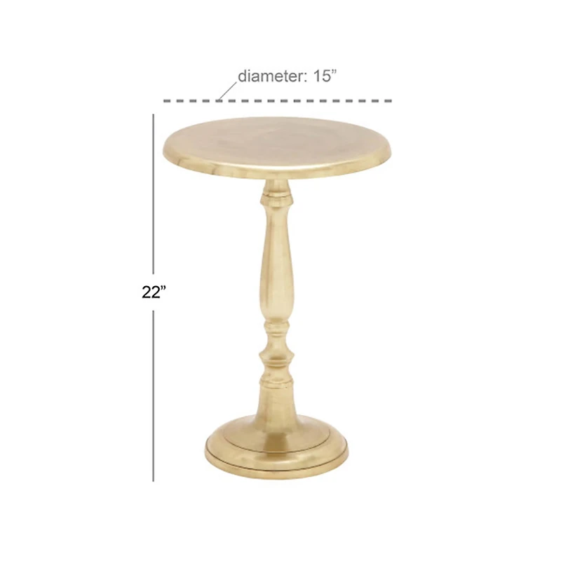 Gold Aluminum Traditional Pedestal Table