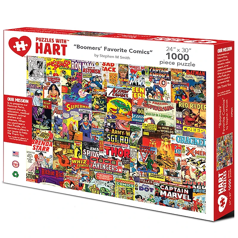 Hart Puzzles Boomers' Favorite Comics by Steve Smith 1,000 Piece Jigsaw Puzzle