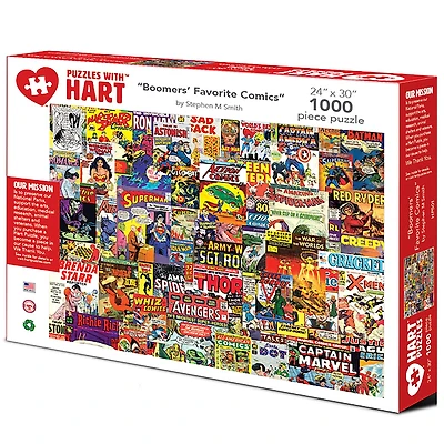 Hart Puzzles Boomers' Favorite Comics by Steve Smith 1,000 Piece Jigsaw Puzzle