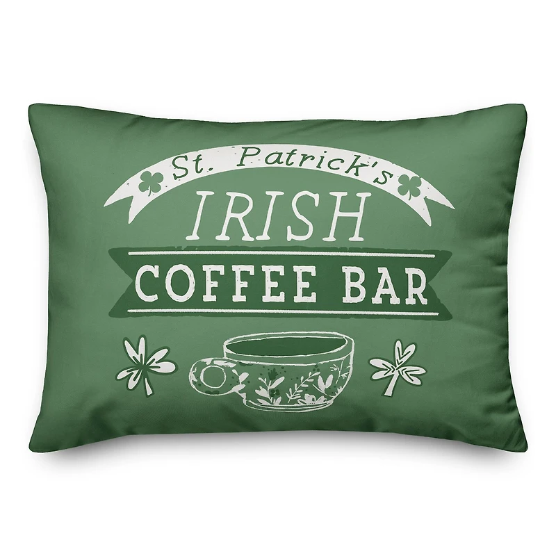 St. Patrick's Irish Coffee Bar Throw Pillow