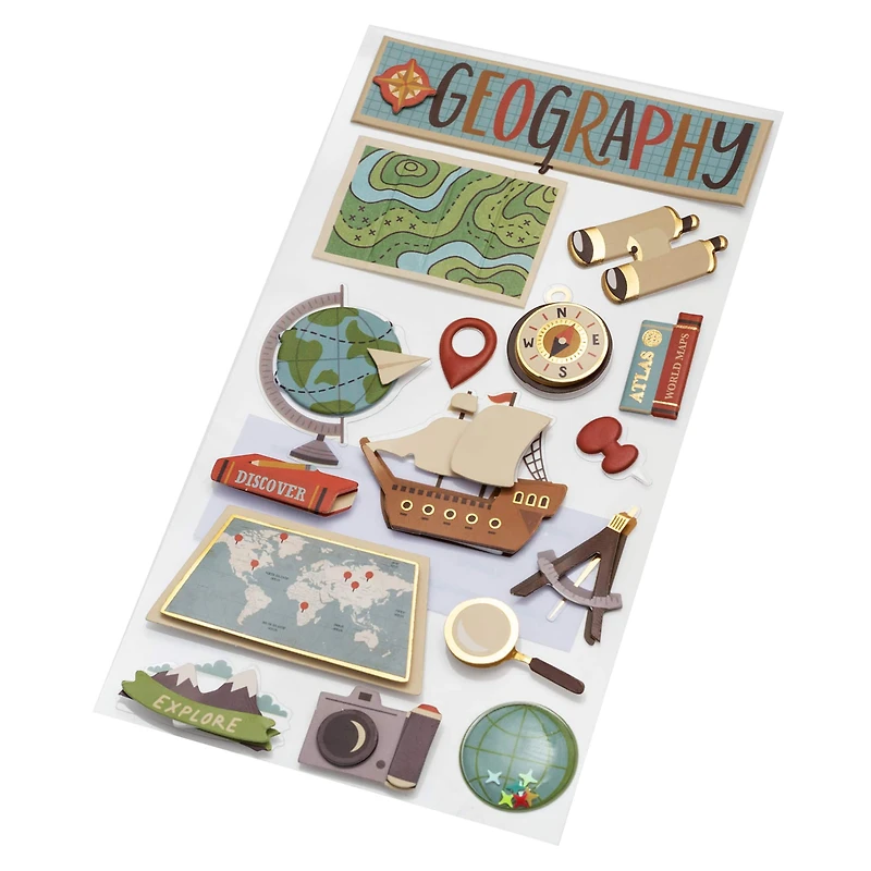 Geography Dimensional Stickers by Recollections™