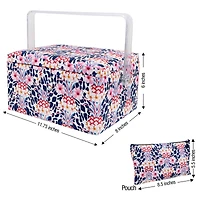 SINGER® Large Tropical Animal Print Premium Sewing Basket with Travel Sewing Kit