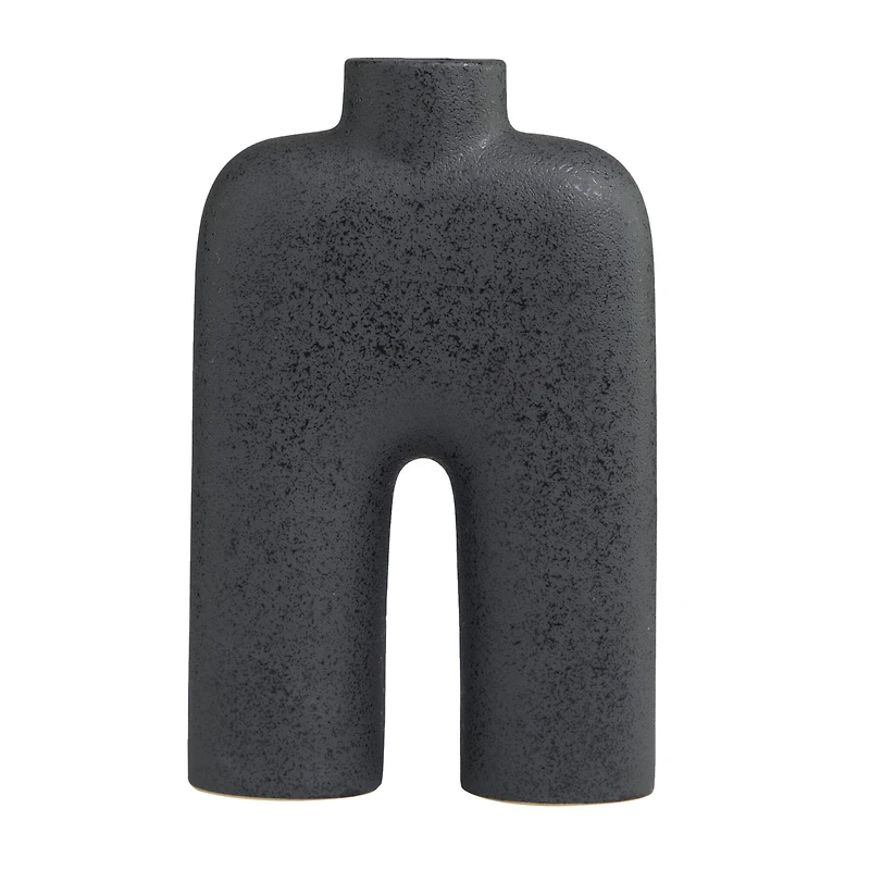 The Novogratz 13" Black Ceramic Arched Abstract Vase