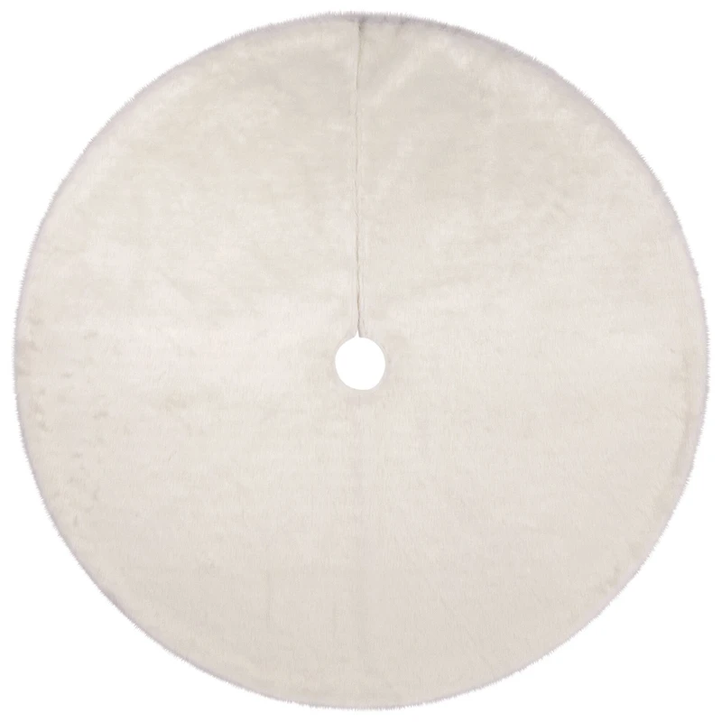 Polar Bear Faux Fur Christmas Tree Skirt - 48" - White