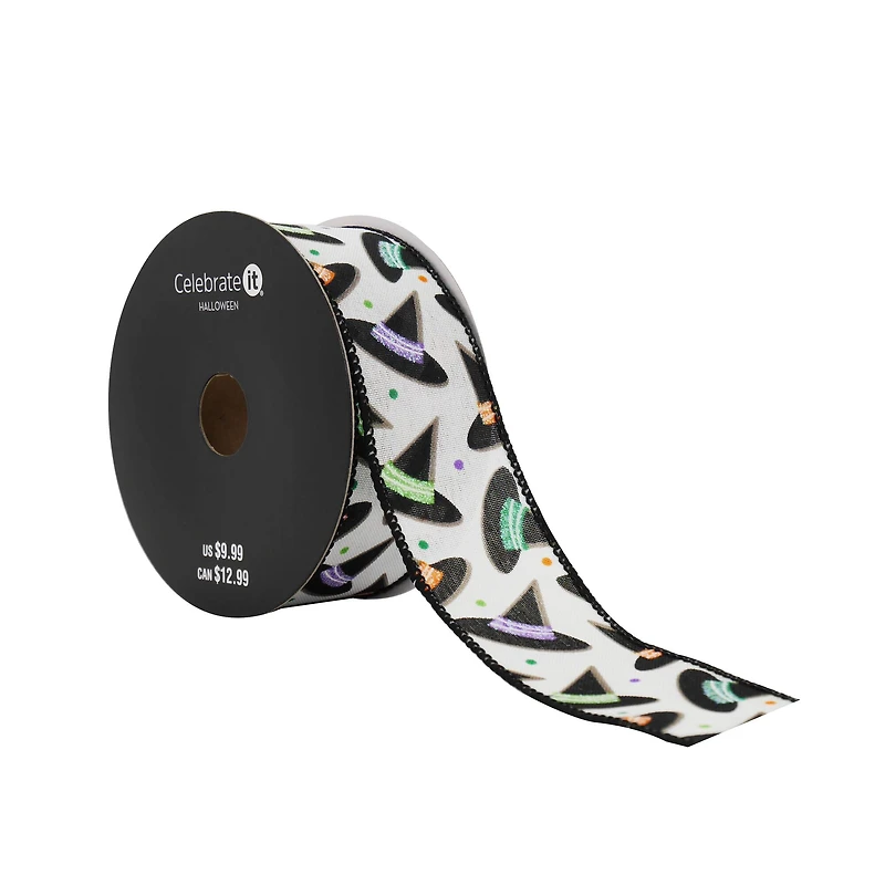 1.5" x 10yd. Witch Hat Toss Wired Taffeta Ribbon by Celebrate It® Halloween