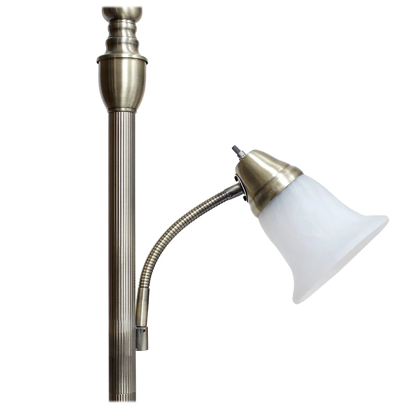 Lalia Home Torchiere Floor Lamp with Reading Light