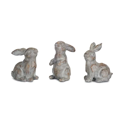 3.75" Rabbit Garden Statue Set