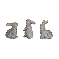 3.75" Rabbit Garden Statue Set