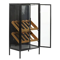 40'' Black Wood Contemporary Standing Wine Rack