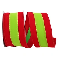 JAM Paper 2.5" x 10yd. Red & Lime Wired Velvet Duo Ribbon